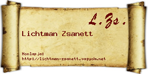 Lichtman Zsanett névjegykártya