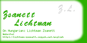 zsanett lichtman business card